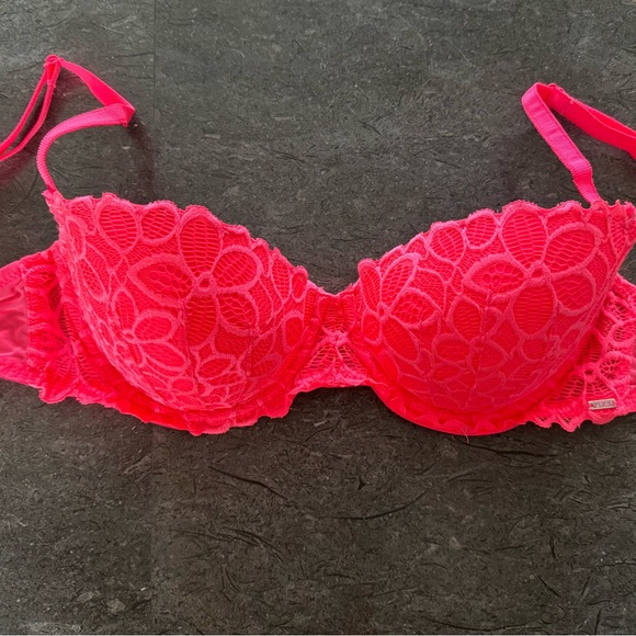 PINK by Victoria’s Secret EUC coral push up adjustable straps bra 32DD - Picture 2 of 7